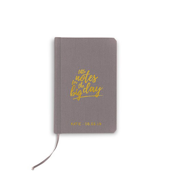 Charcoal Linen Pocket Journal - Little Notes Emboss