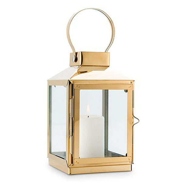 Medium Decorative Candle Lantern - Gold