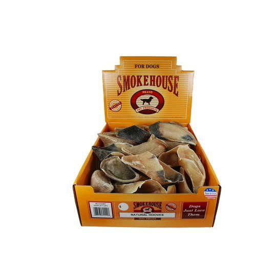 Smokehouse Treats Natural Beef Hooves - 45 Pack with Display Box