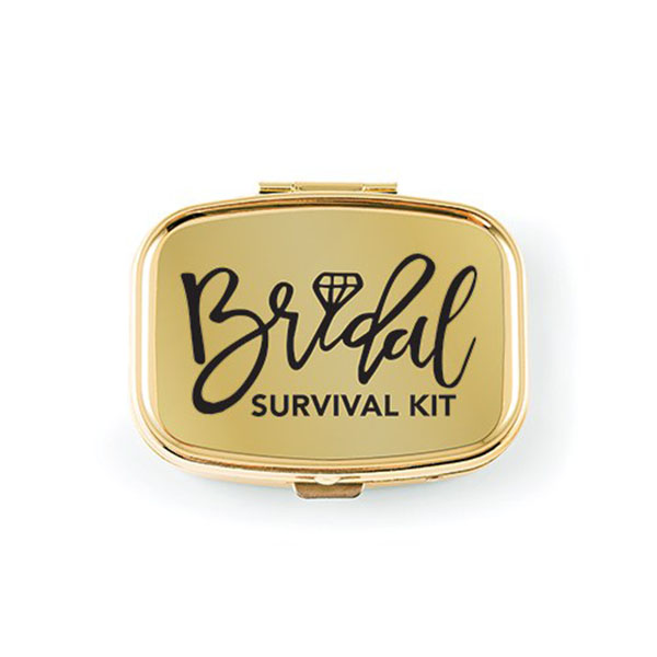 Bridal Survival Small Gold Pocket/Purse Pill Box - 3 Pieces