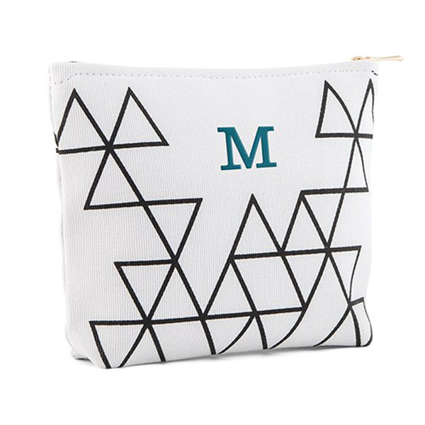 Small Personalized Makeup Bag For Women - Geo Print