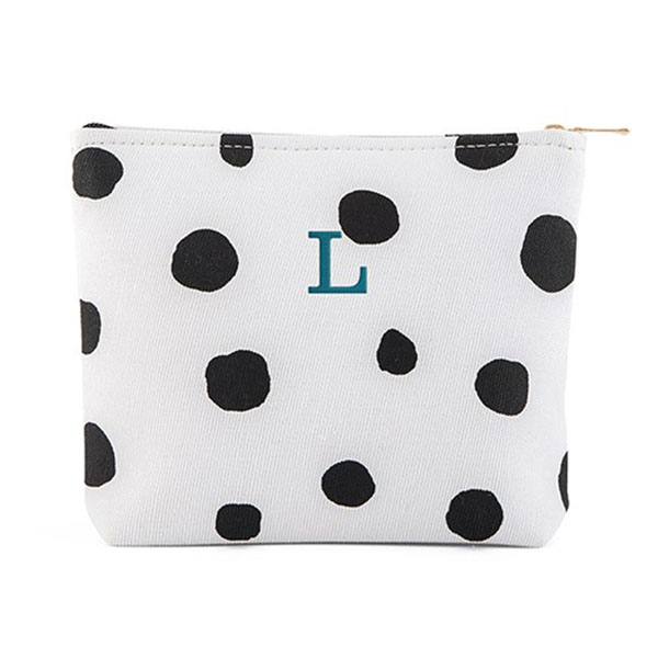 Small Personalized Makeup Bag For Women - Dalmatian Dot