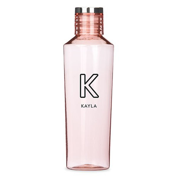 Personalized Plastic Water Bottle - Summer Vibes Monogram