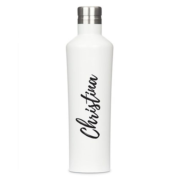 Stainless Steel Water Bottle - Modern Shape - Calligraphy Print