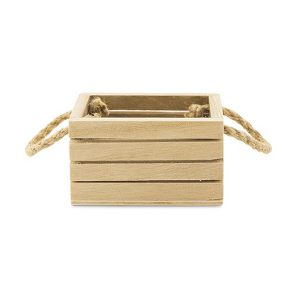 Mini Wooden Crate With Jute Handles - 2 Pieces