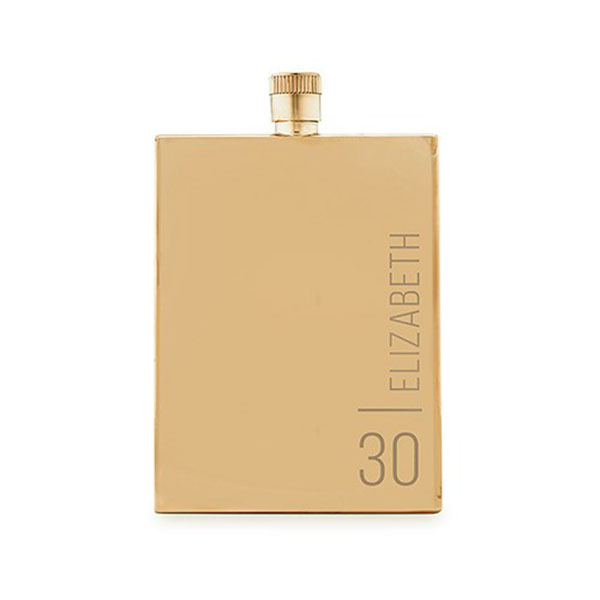 Gold Stainless Steel Flask - Vertical Text Etching