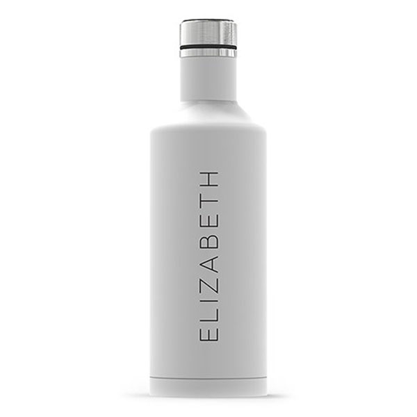 Insulated Water Bottle - Sleek White - Contemporary Vertical Line Printing