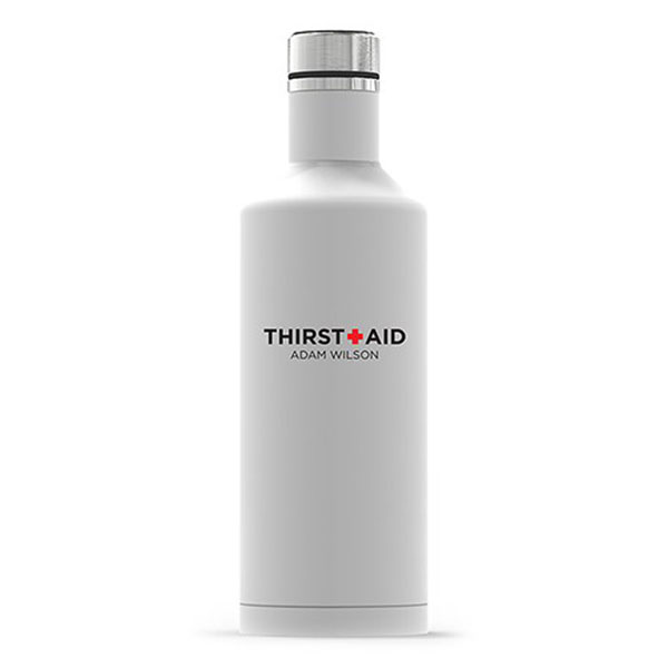 Insulated Water Bottle - Sleek White - Thirst Aid Printing