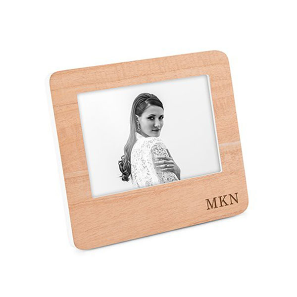 Custom Wooden Picture Frame With White Edge - Classic Initials