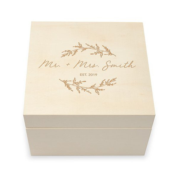 Personalized Wooden Keepsake Gift Box - Signature Script Etching