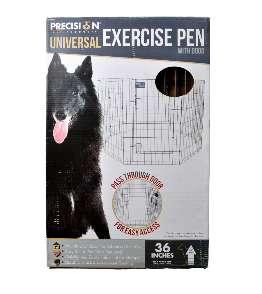 Precision Pet Universal Exercise Pen with Door - 48L x 48W x 36H