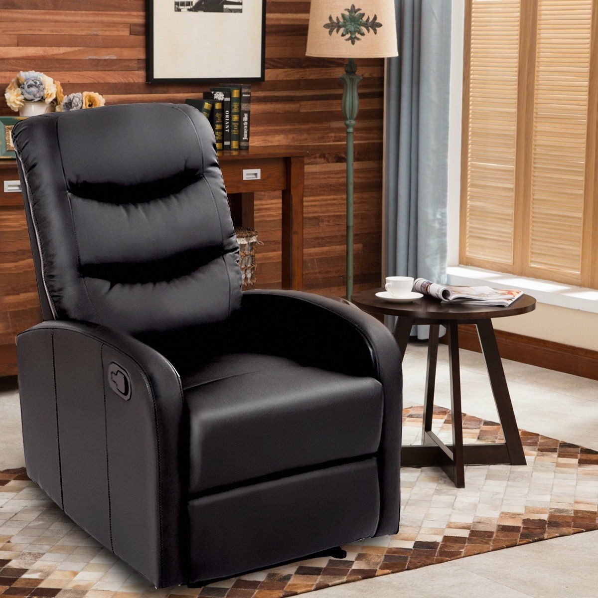 Single Manual Recliner Home Chaise Couch With Padded Seat