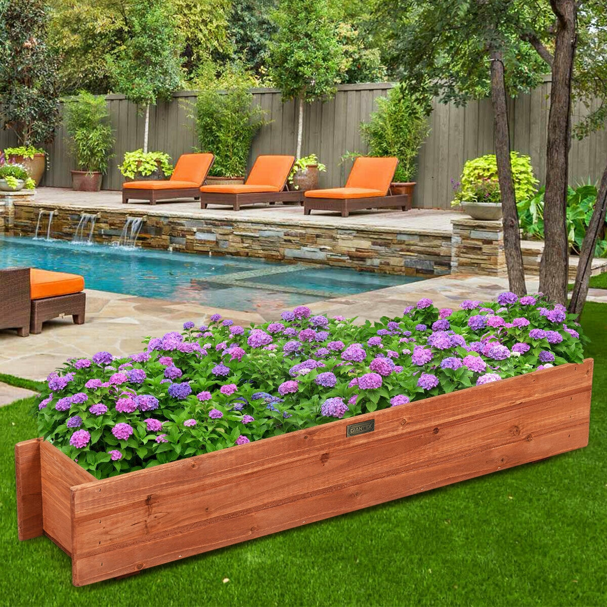 3 Ft. Wooden Decorative Planter Box For Garden Yard And Window