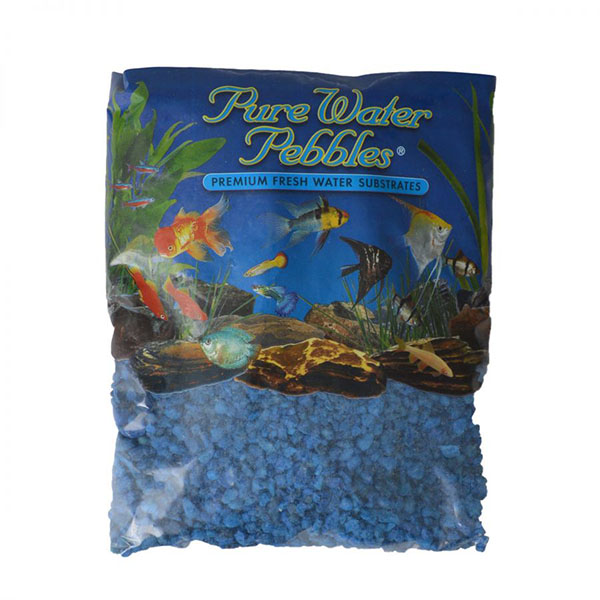 Pure Water Pebbles Aquarium Gravel - Neon Blue - 5 lbs - 3.1-6.3 mm Grain - 2 Pieces