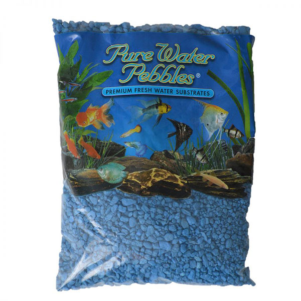 Pure Water Pebbles Aquarium Gravel - Heavenly Blue - 5 lbs - 3.1-6.3 mm Grain - 2 Pieces