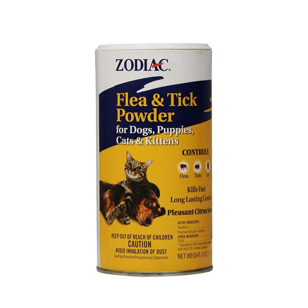 Zodiac Flea and Tick Powder for Dogs, Puppies, Cats and Kittens - 5 oz