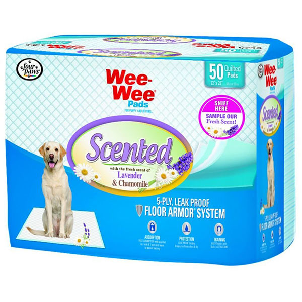 Four Paws Wee - Wee Pads - Lavender and Chamomile Scented - 50 Pack - 22 in. x 23 in. Pads