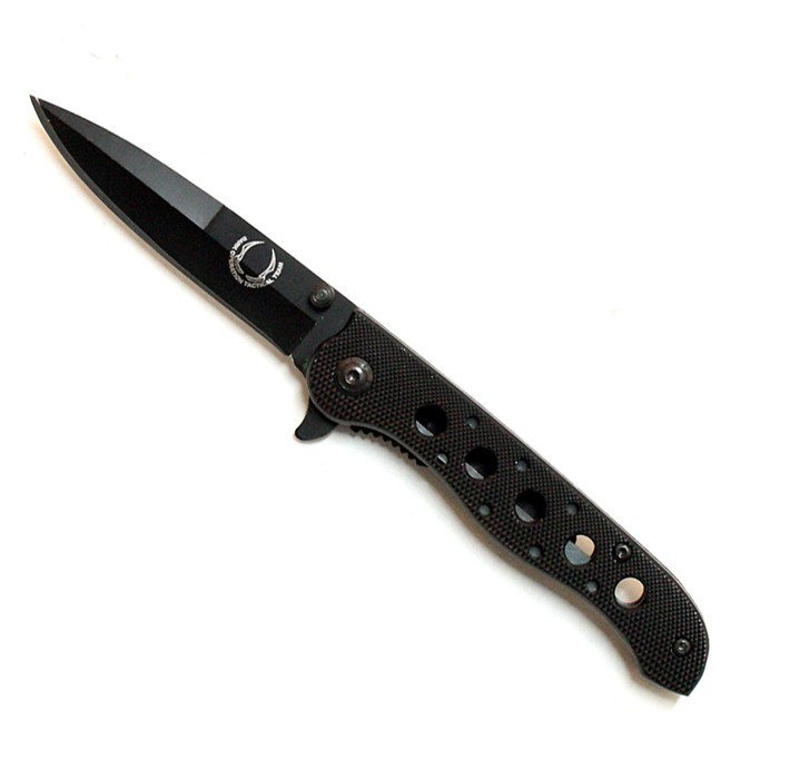 7 in. Black Folding Spring Assisted Knife Stainless Steel Tactical
