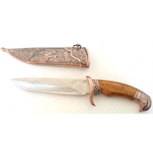 11 in. Dagger with Sheath Copper Color & Eagle Design