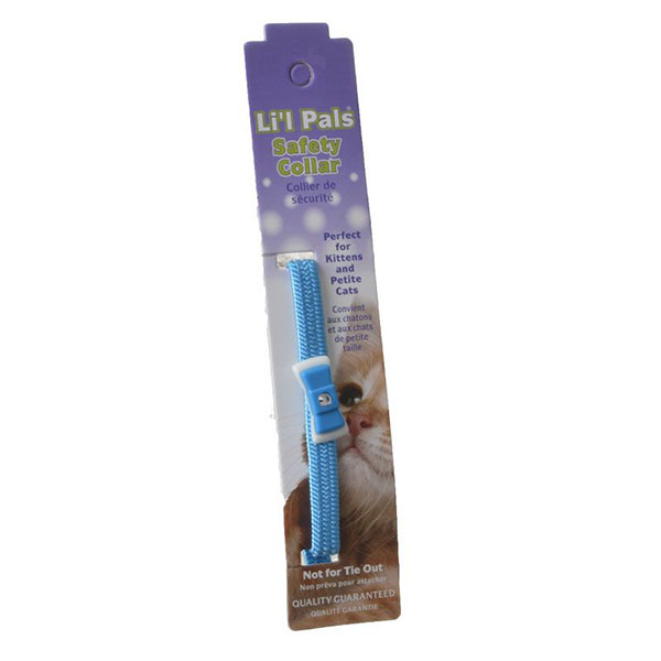 Li'l Pals Collar With Bow - Light Blue - 6 in. - 8 in. Long x 5/16 in. Wide - 4 Pieces