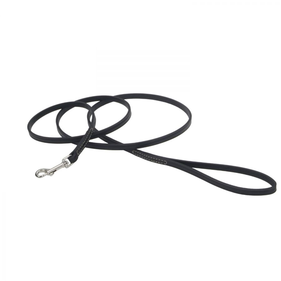 Circle T Leather Lead - 6 in. Long - Black - 6 in. Long x 3/8 in. Wide