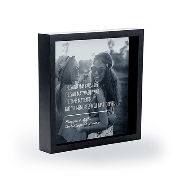 Shadow Box Photo Frame - Beach Memories Etching