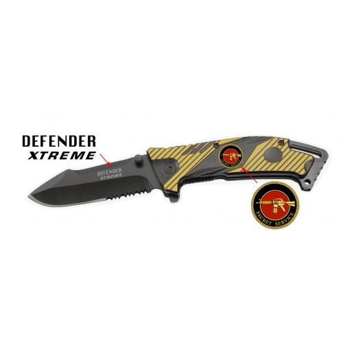 8 in. Yellow & Black Folding Spring Assisted Knife Heavy Duty Steel New w/ Gun Plate