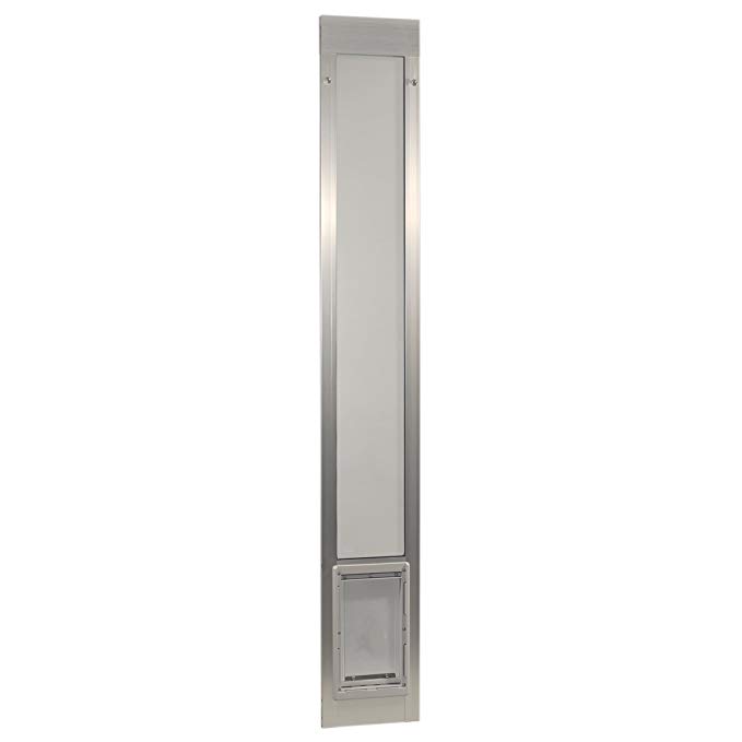 Ideal Pet Fast Fit Pet Patio Door  Medium Silver Frame 77 Five Eighth To 80 Three Eighth Inches