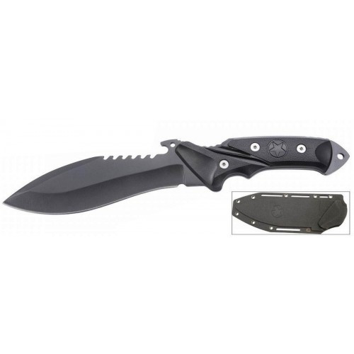 11 in. Black Hunting Knife with Sheath