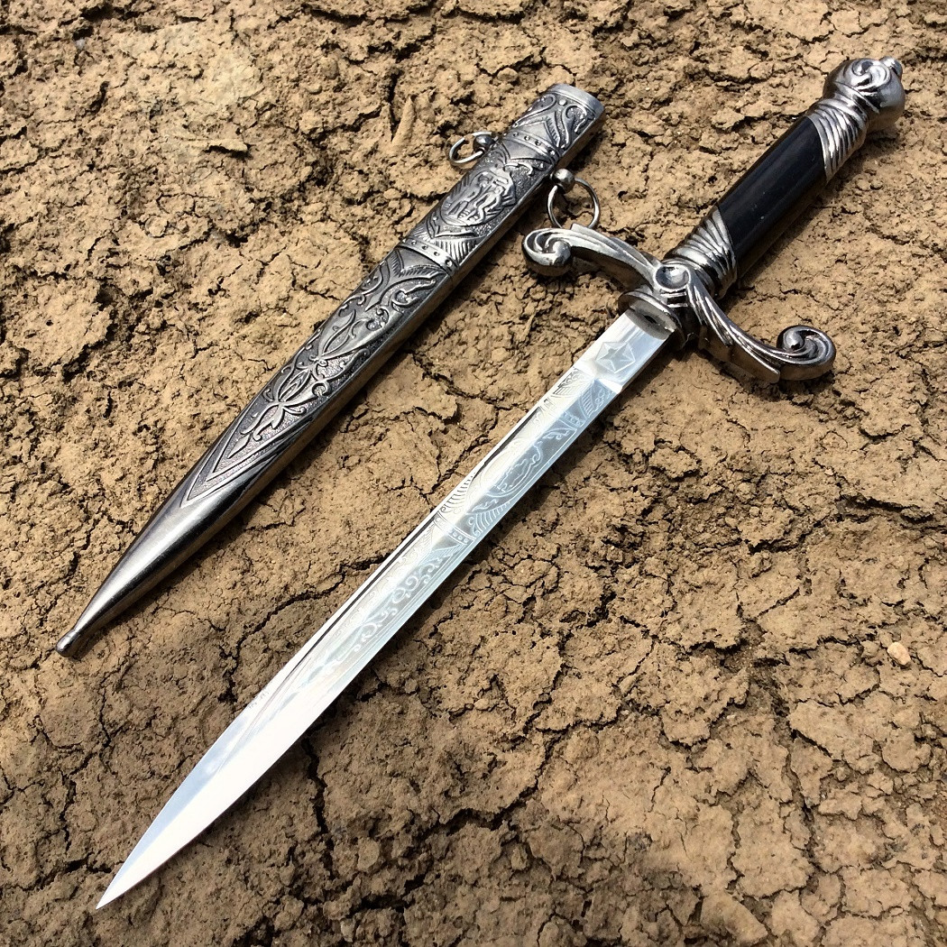 14.5 in. Stainless Steel Dagger Mongolian Style Dagger with Sheath