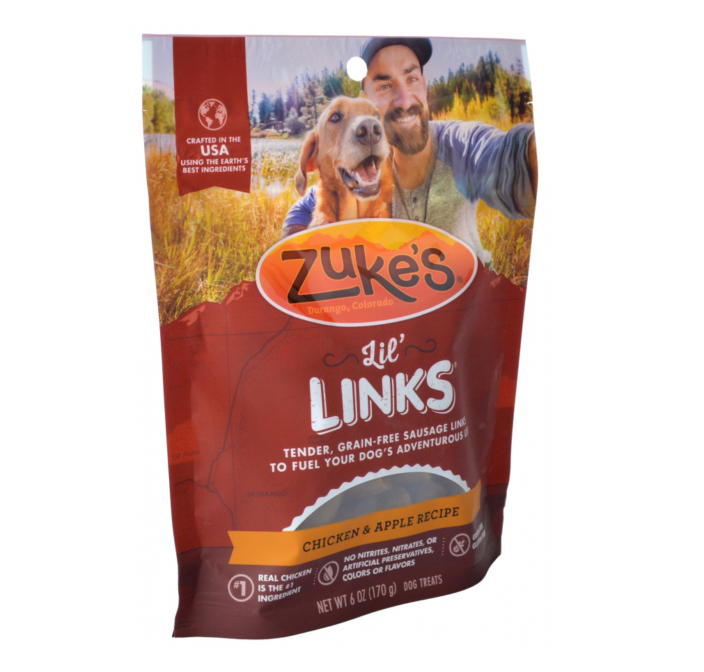 Zukes Lil Links Dog Treat - Chicken and Apple Recipe - 6 oz