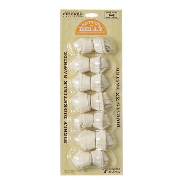Better Belly Rawhide Chicken Liver Bones - Mini - 7 Count - 3 Pieces