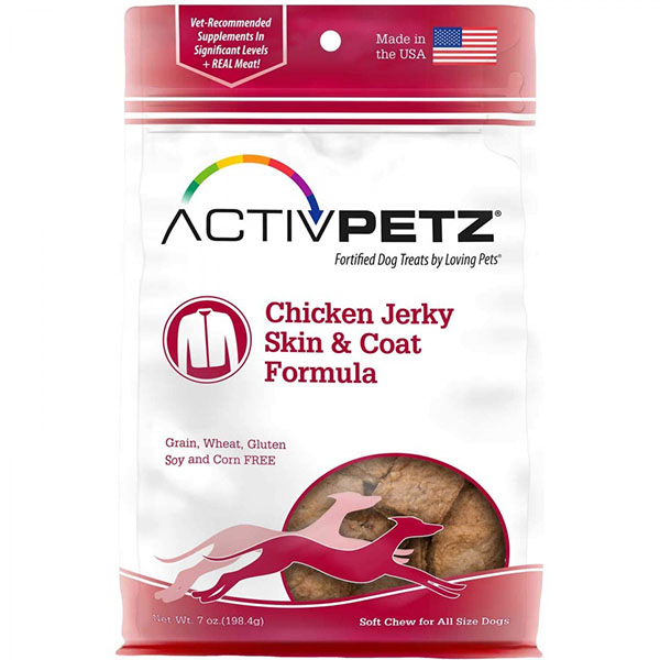 ActivPetz Chicken Jerky Skin & Coat Formula Dog Treats - 7 oz