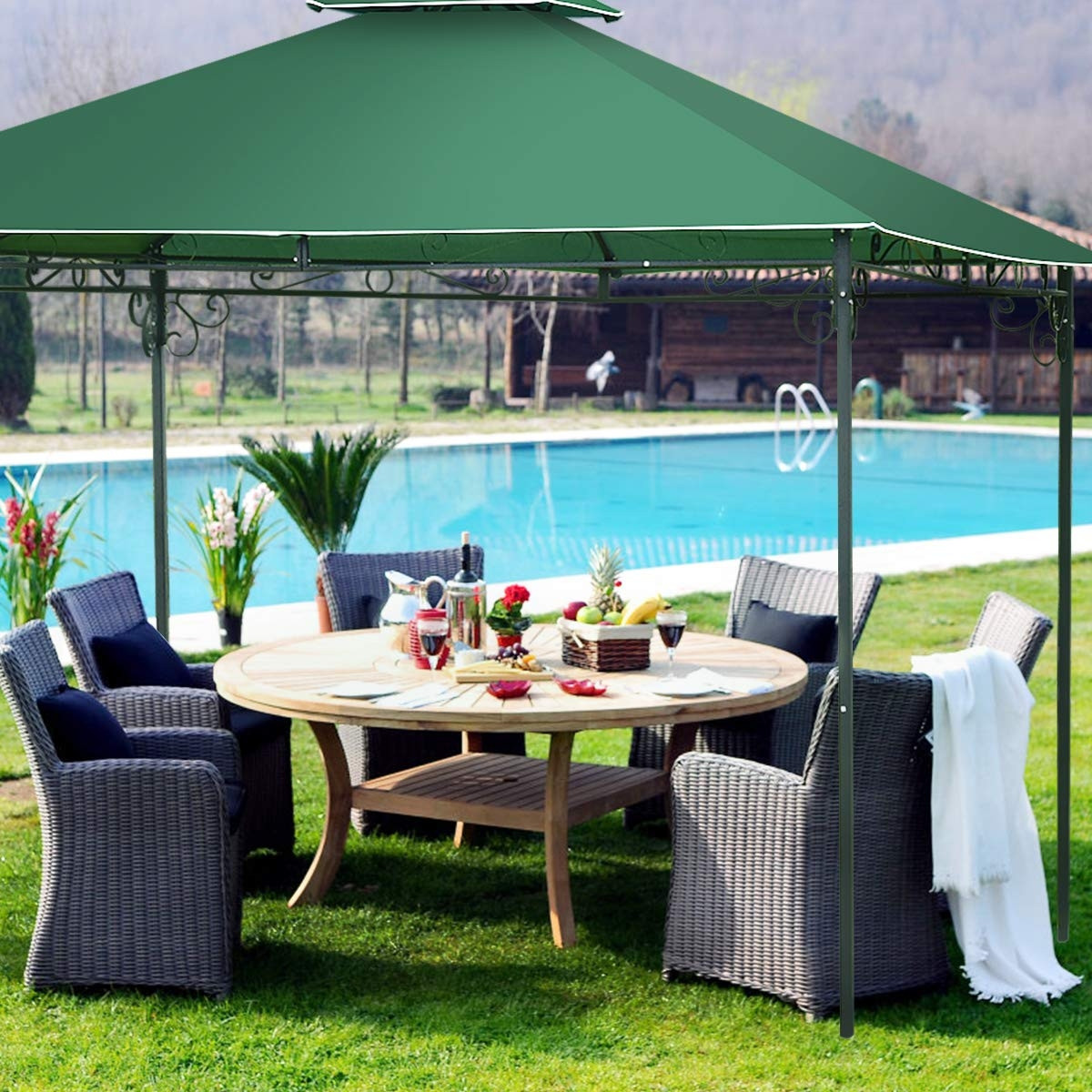 2-Tier 10 Ft. x 10 Ft. Patio Wedding Party Gazebo