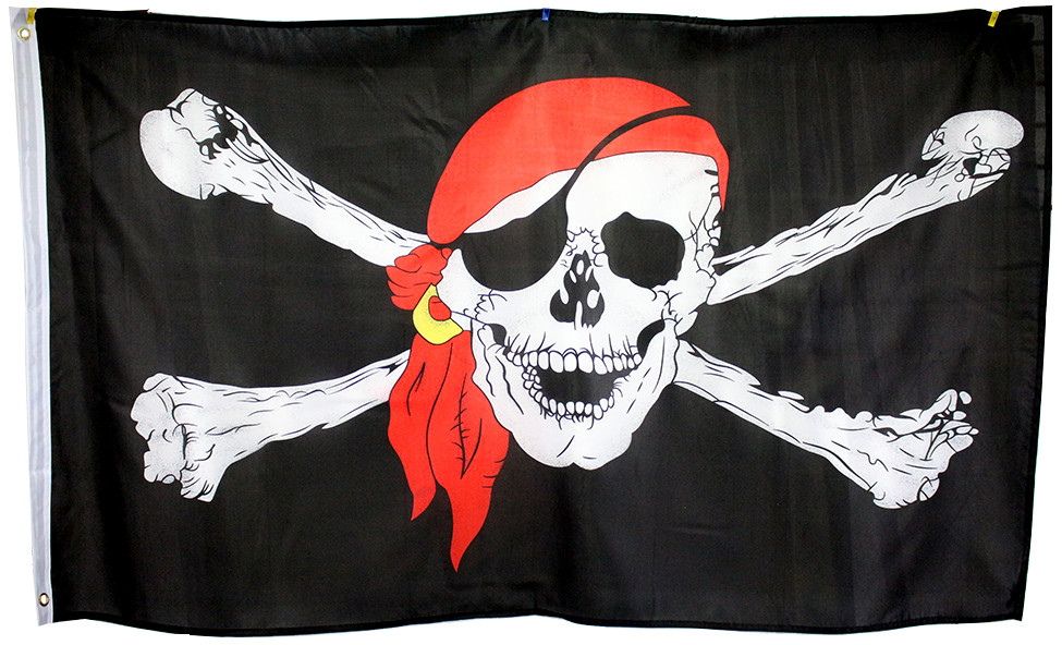 3x5 Super Polyester Red Bandanna Pirate Flag indoor Outdoor