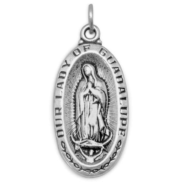 Oxidized - Our Lady of Guadalupe - Medallion Charm
