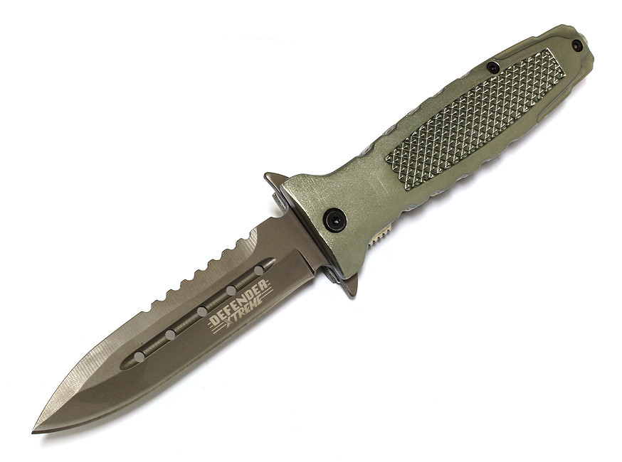 8.5 in. Silver Folding Spring Assisted Knife 440 Stainless