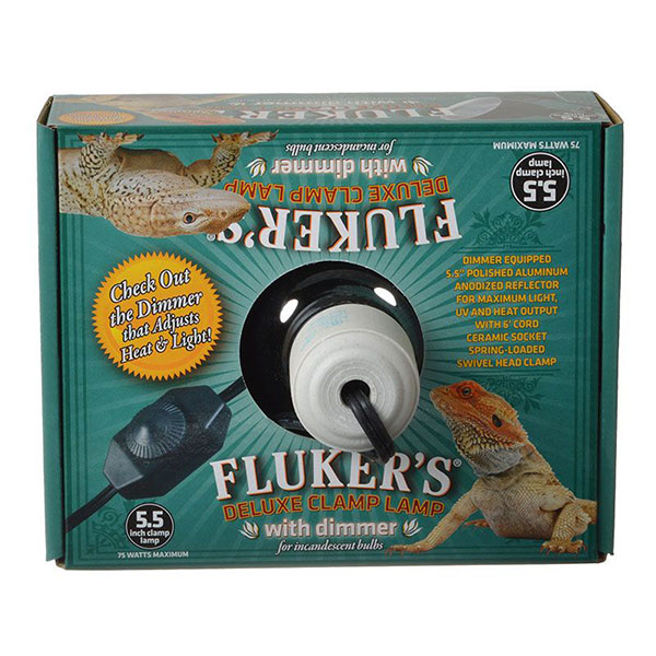 Flukers Clamp Lamp with Dimmer - 75 Watt - 5.5 in. Diameter