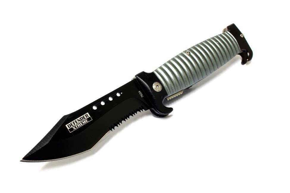 8.5 in. Defender Xtreme Spring Assisted Knife with Belt Clip - Grey