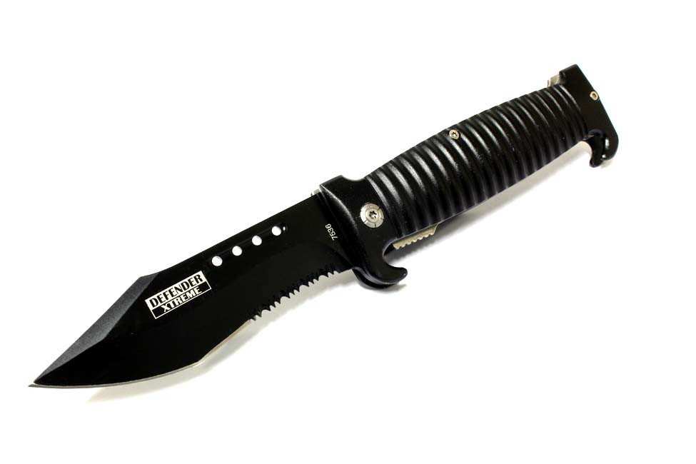 8.5 in. Defender Xtreme Spring Assisted Knife with Belt Clip - Black