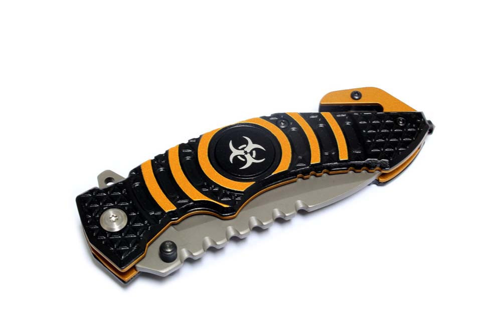 8 in. Defender Xtreme Spring Assisted Knife with Belt Clip - Orange