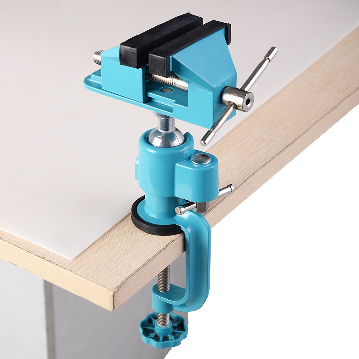 Goplus Bench Vise Swivel 3 In. Tabletop Clamp Vice Tilts Rotate 360° Universal Work