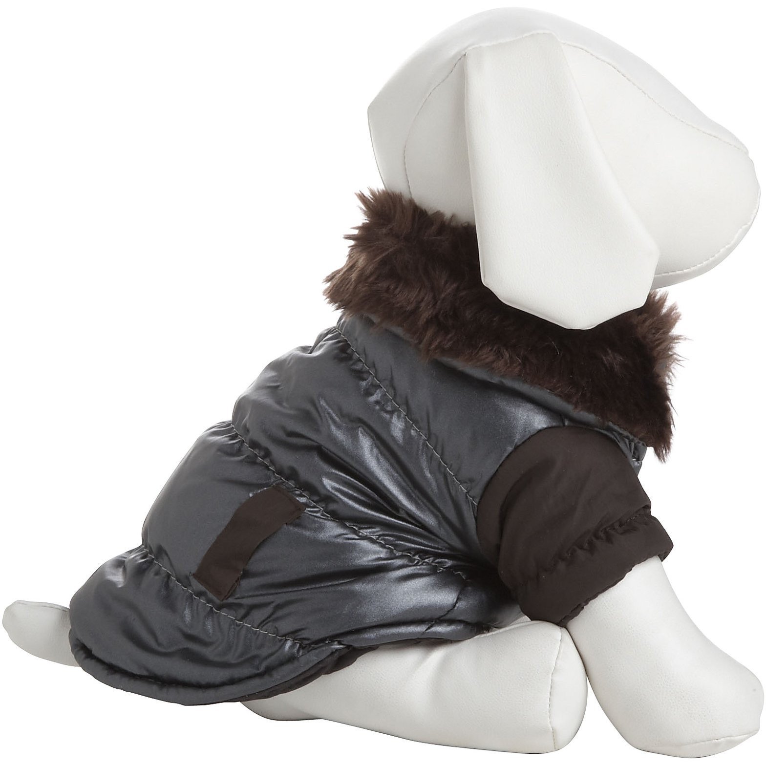 Ultra Fur Track-Collared Metallic Pet Jacket