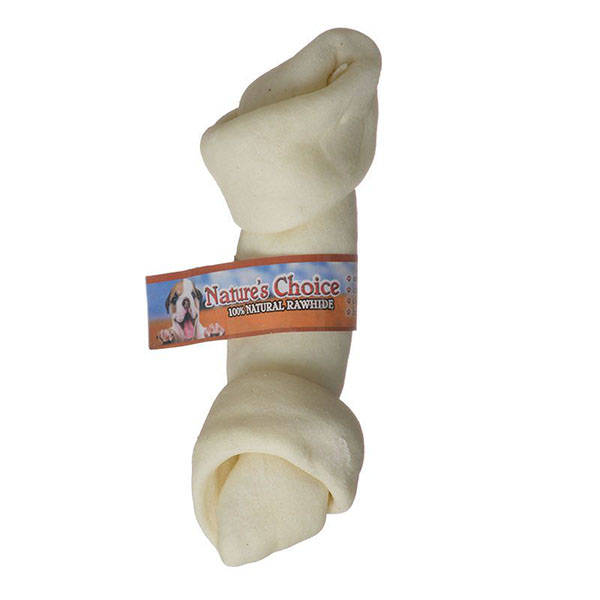 Loving Pets Nature's Choice 100% Natural Rawhide Knotted Bones - 8 in.-9 in. Bone - 3 Pieces