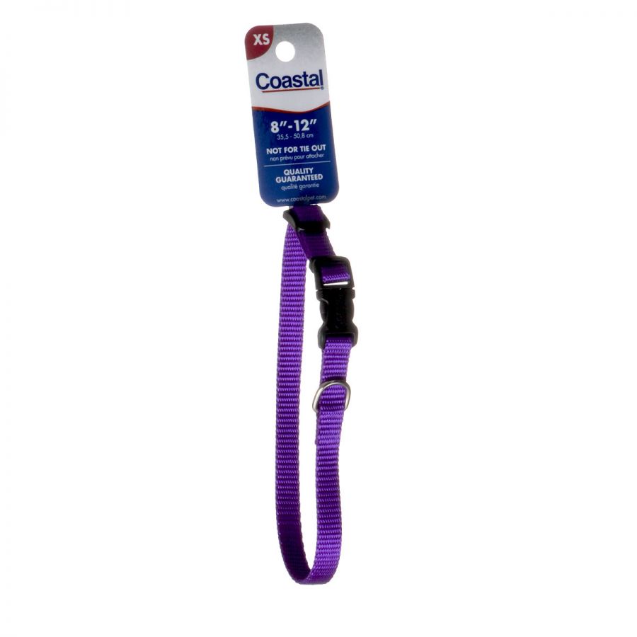 Tuff Collar Nylon Adjustable Collar - Purple - 8 - 12 Long x 3 8 Wide