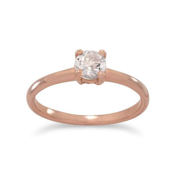 14 Karat Rose Gold Plated Morganite Ring