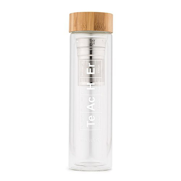 Glass Tea Infuser Travel Cup - Periodic Table Teacher Printing