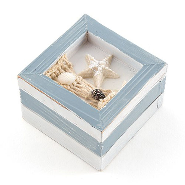 Beach Theme Wooden Trinket Boxes - Pack of 12