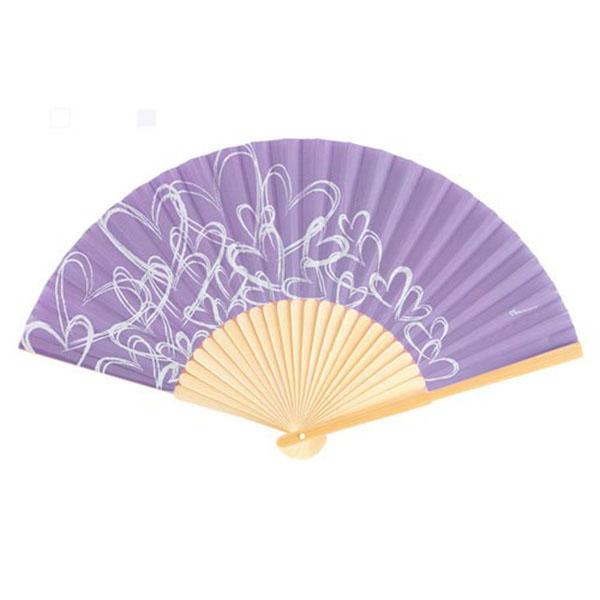 Contemporary Hearts Fan - Lavender - Pack of 6
