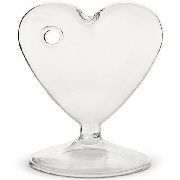 Small Clear Heart Shaped Vase - 4 Pack